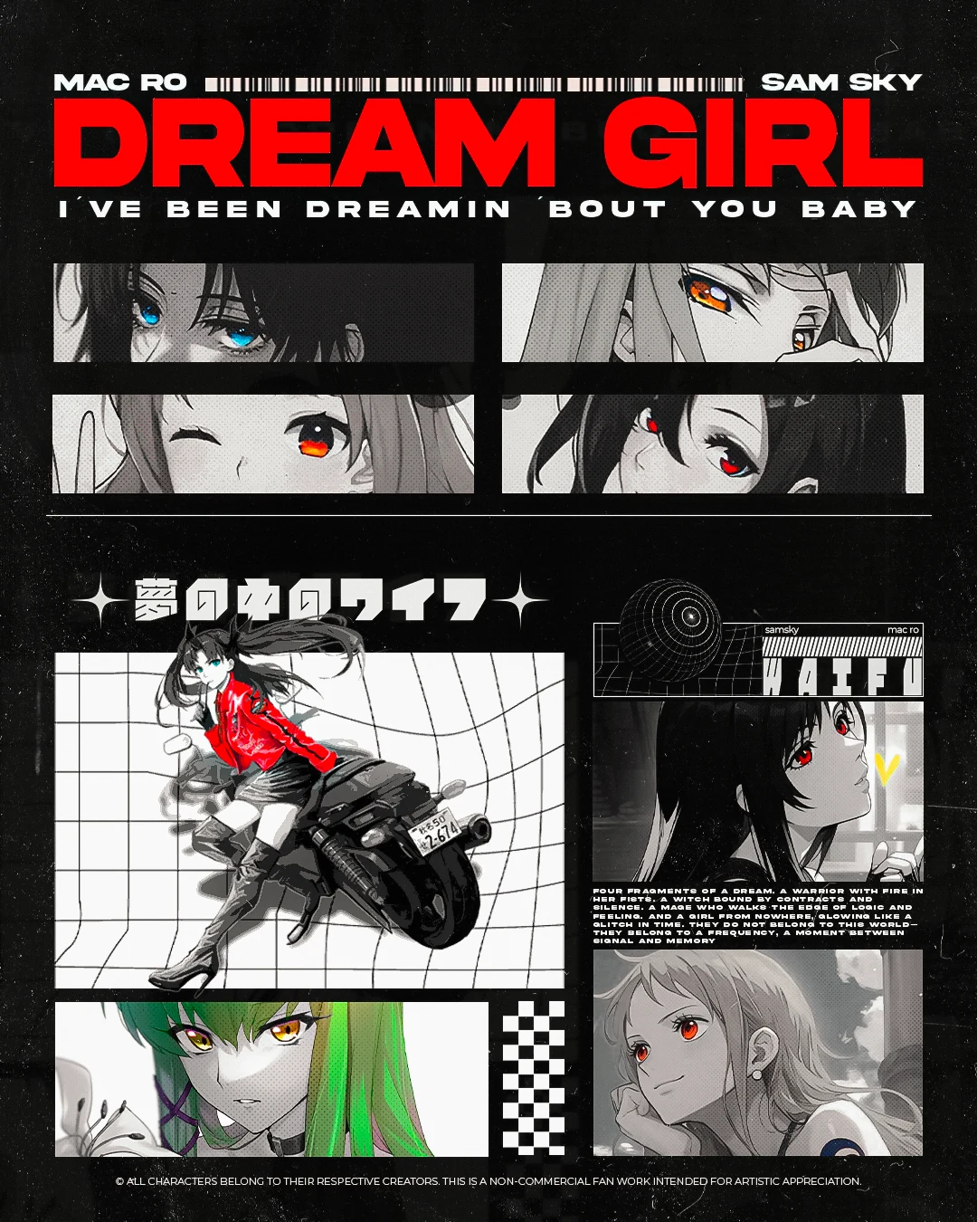 Dream Girl - Brutalist Anime Poster — Dream Girl — completed brutalist poster