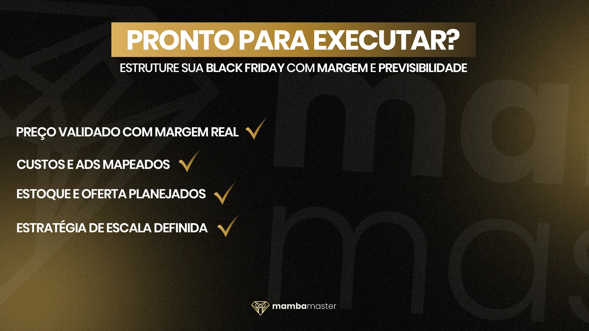 Mamba Master — Sales Strategy Slides (Black Friday) — Execution checklist