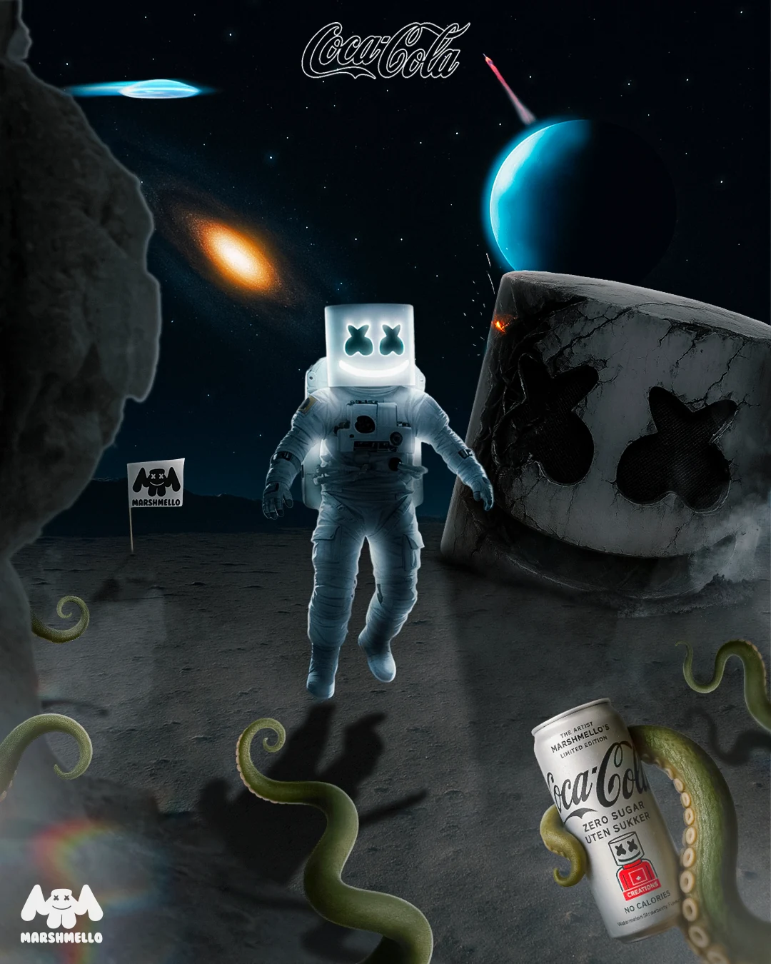 Marshmello x Coca-Cola — Pôster promocional conceitual — Marshmello x Coca-Cola — pôster conceitual final