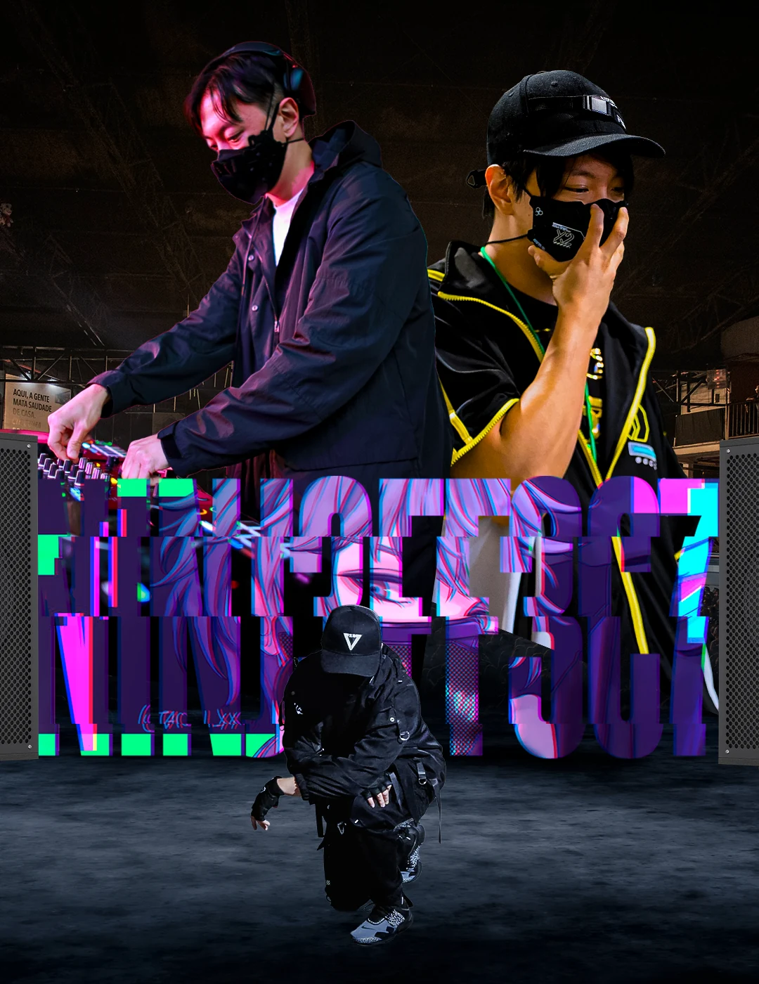 NINJ3FF3C7 EPK — Artist composition before neon treatment